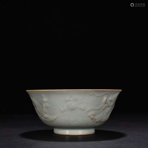 Your kiln azure glaze longfeng green-splashed bowls6.8 cm hi...