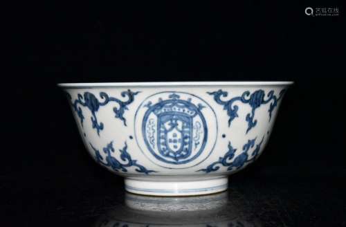 Zhengde blue Arabic bowl x21cm 10 2200
