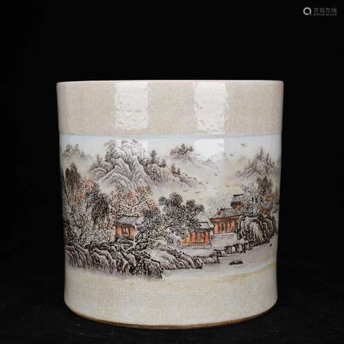 Landscape yao-xing Chen ink in the pen container antiques co...
