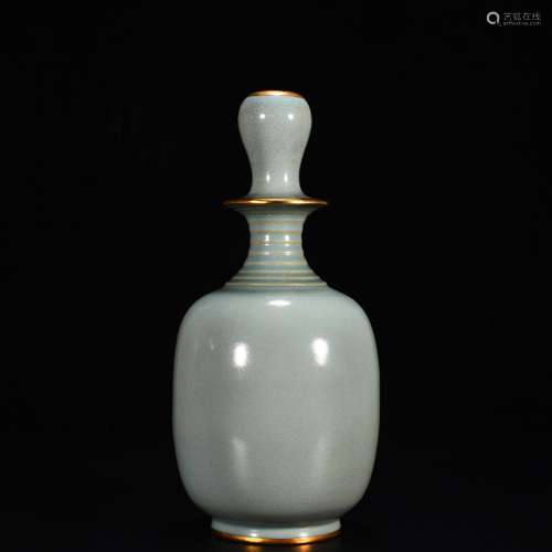 Your kiln azure glaze garlic bottle (gold)29 cm high 13 cm w...