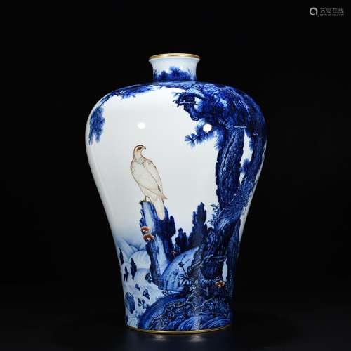 Blue colored enamel painted lang shining "song offer Br...