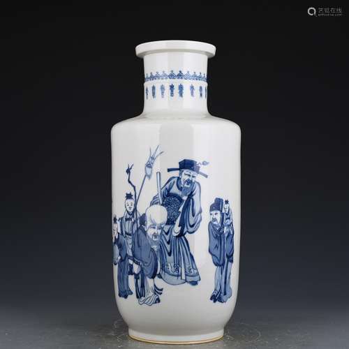 Blue and white fu lu shou samsung characters were bottles of...