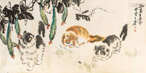 孙菊生 猫趣图 镜片