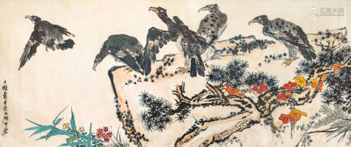 潘天寿 鹰 镜片