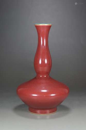清乾隆霁红釉描金葫芦瓶