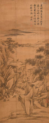 北京文物公司旧藏“王时敏” (1592-1680) 老树悬崖