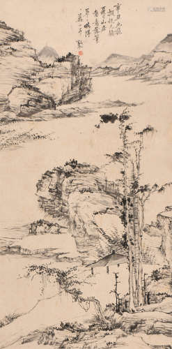弘仁 (1610-1663) 夏日山居图