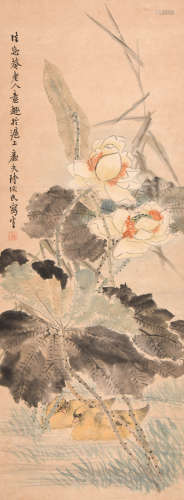 陆恢 (1851-1920) 荷花鸳鸯