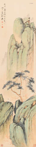 张大千 (1899-1983) 松山观瀑