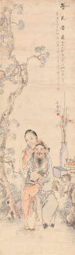 钱慧安 (1833-1911) 簪花晋爵