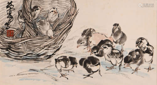 黄胄 (1925-1997) 群鸡