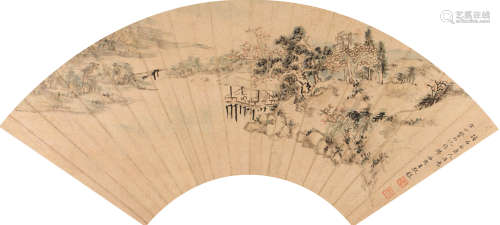 王敬铭 (1668-1721) 松溪茅亭图