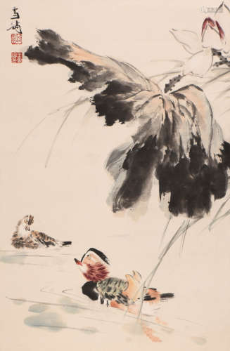 王雪涛 (1903-1983) 荷花鸳鸯