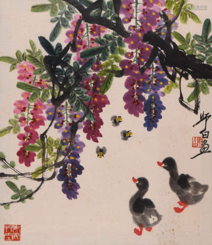 娄师白 (1918-2010) 紫藤小鸭