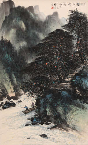 黎雄才 (1910-2001) 春江放筏