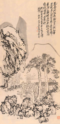 吴昌硕 (1844-1927) 参禅悟道图