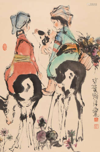 程十髪 (1921-2007) 少女与鹿