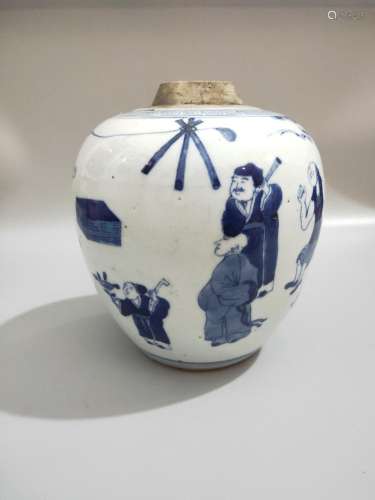 Buy a line, blue and white hand, character canister.14.5 CM ...