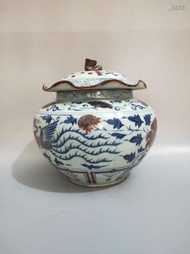 Blue and white youligong, hand-painted cover pot chicken in ...