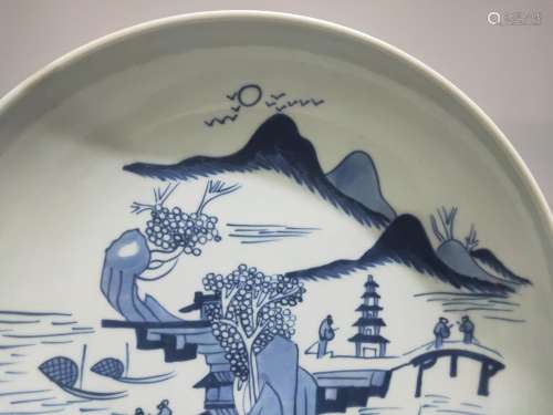Buy a line, blue and white hand, and plate.28 CM high 6.5 CM...