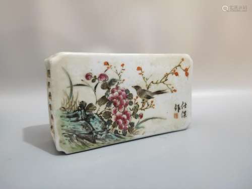 Zhang Shibao hand-painted, powder enamel, magpie mui paperwe...