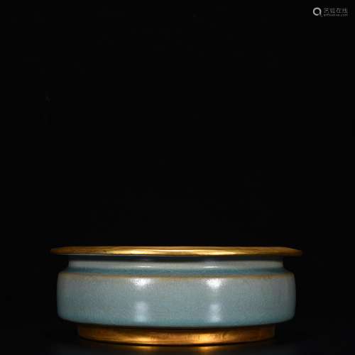 Your kiln azure glaze fold along the wash (gold)6.5 cm high ...