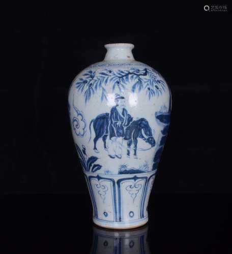 Stories of blue and white grain mei bottle;31.5 x18;84700677...