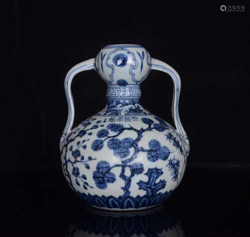 Blue and white shochiku MeiWen ruyi honour;20.5 x16.5;847005...