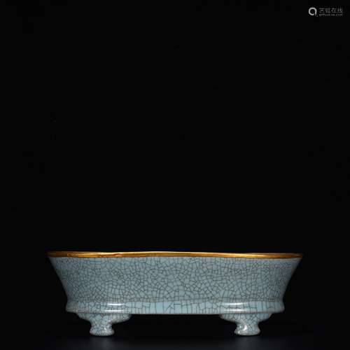 Your kiln azure glaze narcissus basin gold buckle (imperial ...