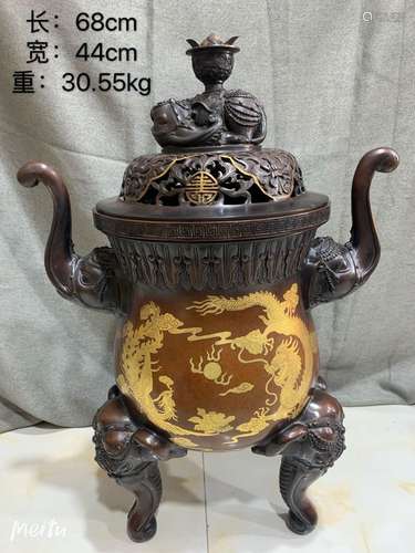 Imitation model of copper and gold engraving longfeng grain ...