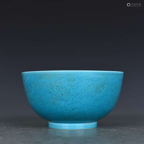 Chenghua peacock blue glaze dark moment to fly as green-spla...