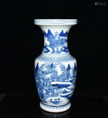 Blue and white landscape design 46 x21. 5 cm. 5400