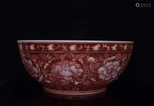 Large bowl youligong led branches peony lines;16.8 x40.8;847...