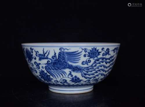 Blue and white tie up branch grain bowls;12.5 x25.8;74600877...