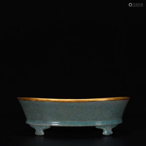 Your kiln azure glaze narcissus basin gold buckle (imperial ...