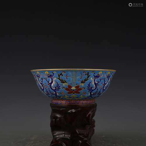 Antique porcelain body colored enamel therefore dragon bowl ...