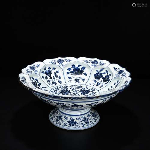 Blue and white fold branch lines lotus flowers best plate of...