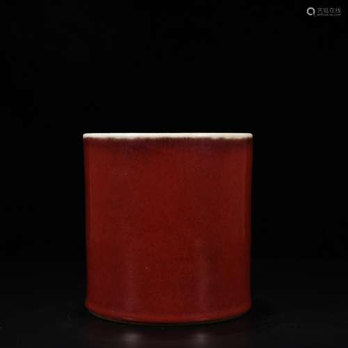 The red glaze brush pot 18.5 * 18 900 cm