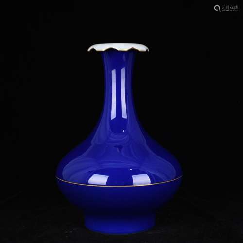 Blue glaze over nine years bottle mouth antique vase 191101 ...