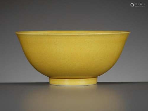 AN IMPERIAL YELLOW-GLAZED BOWL, DAOGUANG MARK AND PERIOD