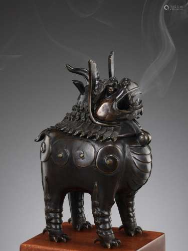 A LUDUAN-FORM BRONZE CENSER, MING DYNASTY