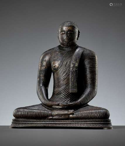A GILT-BRONZE FIGURE OF BUDDHA SHAKYAMUNI, KANDYAN PERIOD