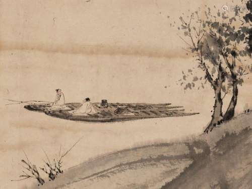 ‘SCHOLARS ON A BOAT’, BY FU BAOSHI (1904-1965), DATED 1962