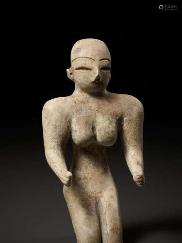 A TERRACOTTA FIGURE OF A SEATED MOTHER GODDESS, MATURE HARAP...
