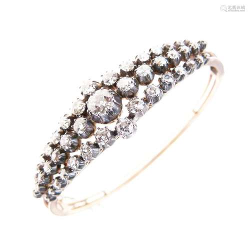 Victorian diamond hinged bangle