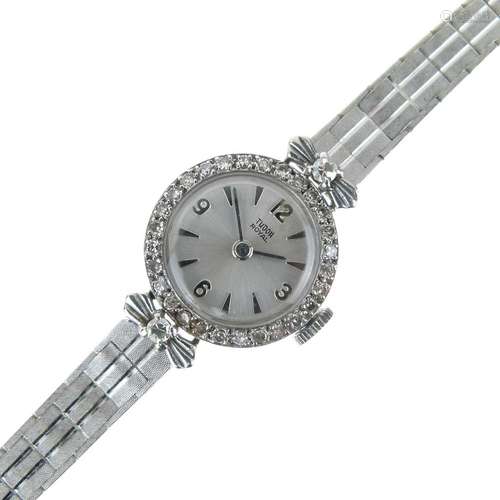 Tudor Royal - Ladys 9ct white gold and diamond set bracelet ...