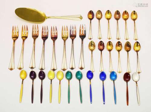 Quantity of Norwegian enamel cutlery