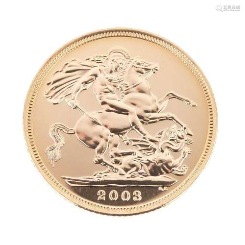 Elizabeth II gold sovereign, 2003
