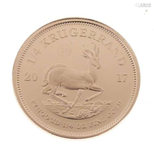 South Africa 50th Anniversary quarter ounce gold proof Kruge...