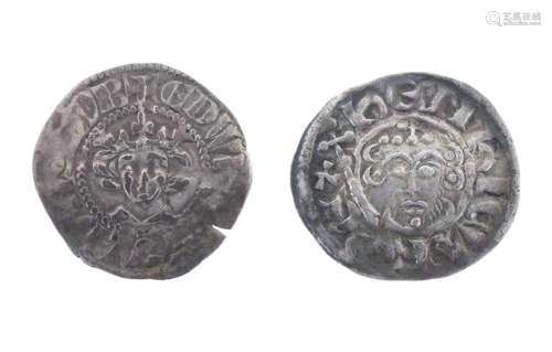 King John silver penny, and King Edward I silver penny